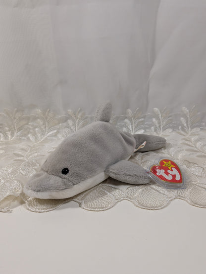 Ty Beanie Baby - Flash The Dolphin (7in) Non - mint Hang Tag - Vintage Beanies Canada