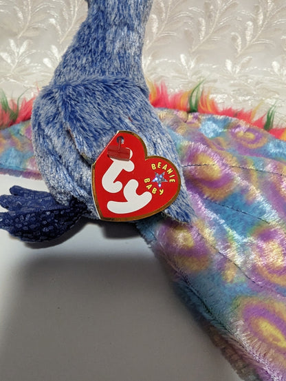TY Beanie Baby - Flashy the Peacock (5.5 inch) - Vintage Beanies Canada