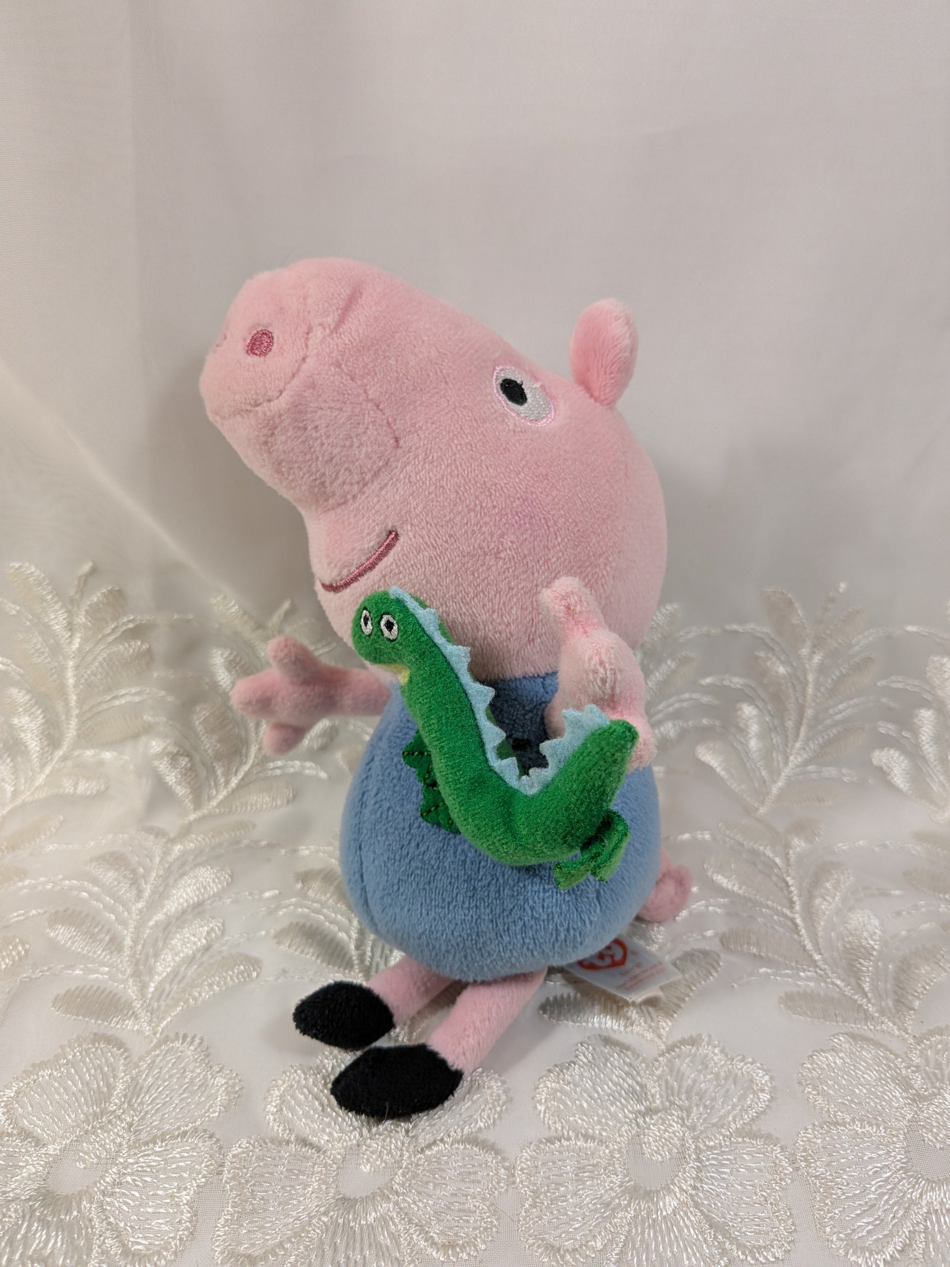 Ty Beanie Baby - George From Peppa Pig with green dinosaur (6 in) No hang tag - Vintage Beanies Canada