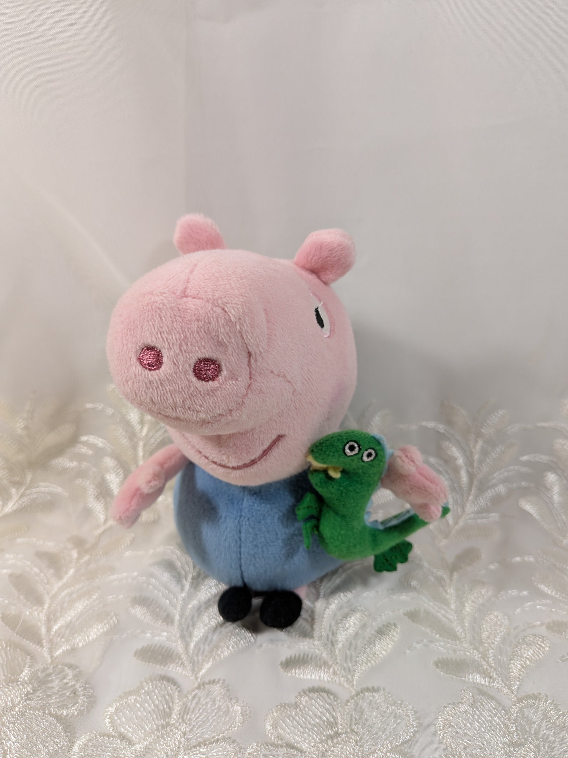 Ty Beanie Baby - George From Peppa Pig with green dinosaur (6 in) No hang tag - Vintage Beanies Canada