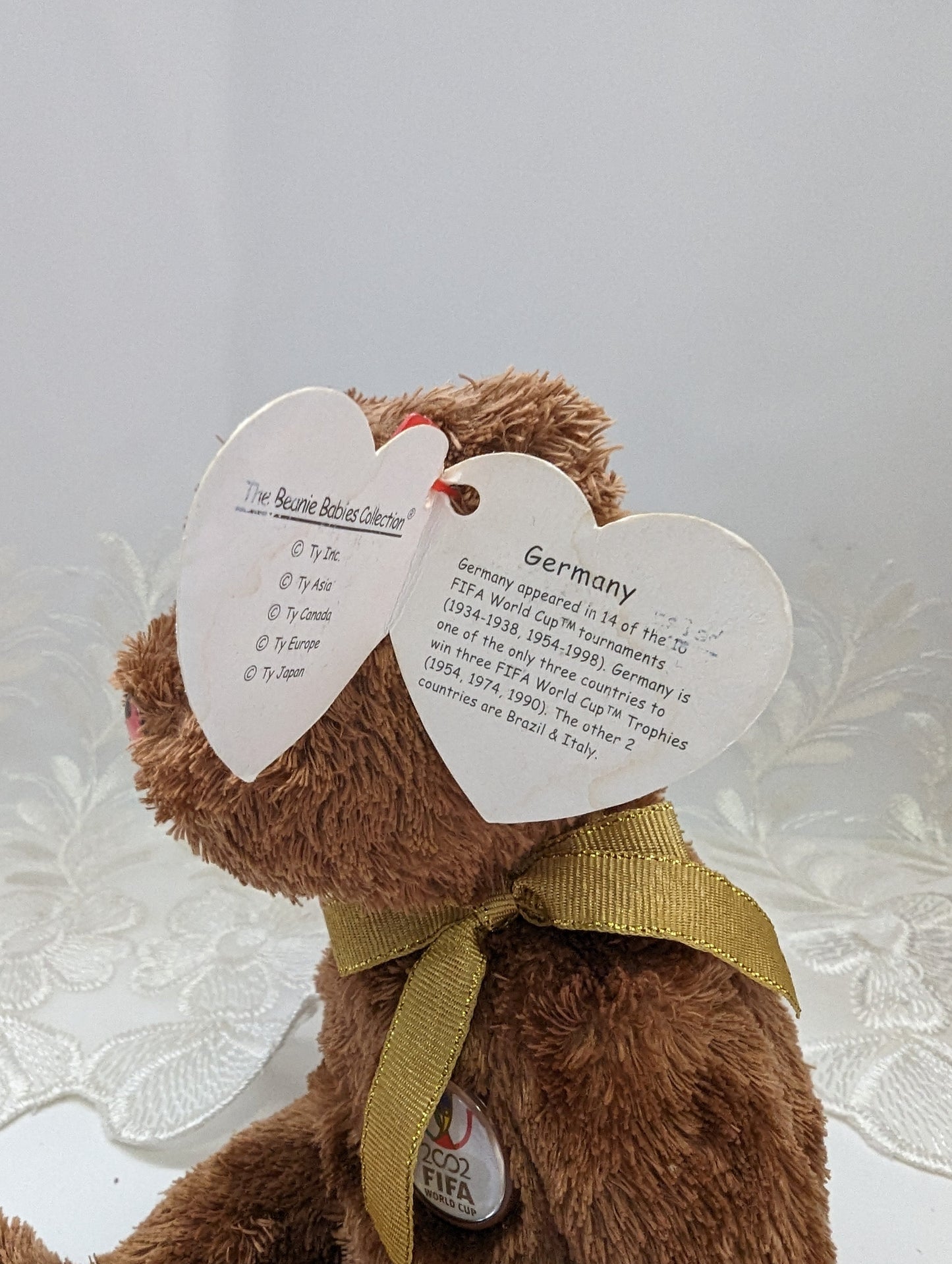 Ty Beanie Baby - Germany the Champion FIFA Bear (8.5in) Non-Mint Tag - Vintage Beanies Canada