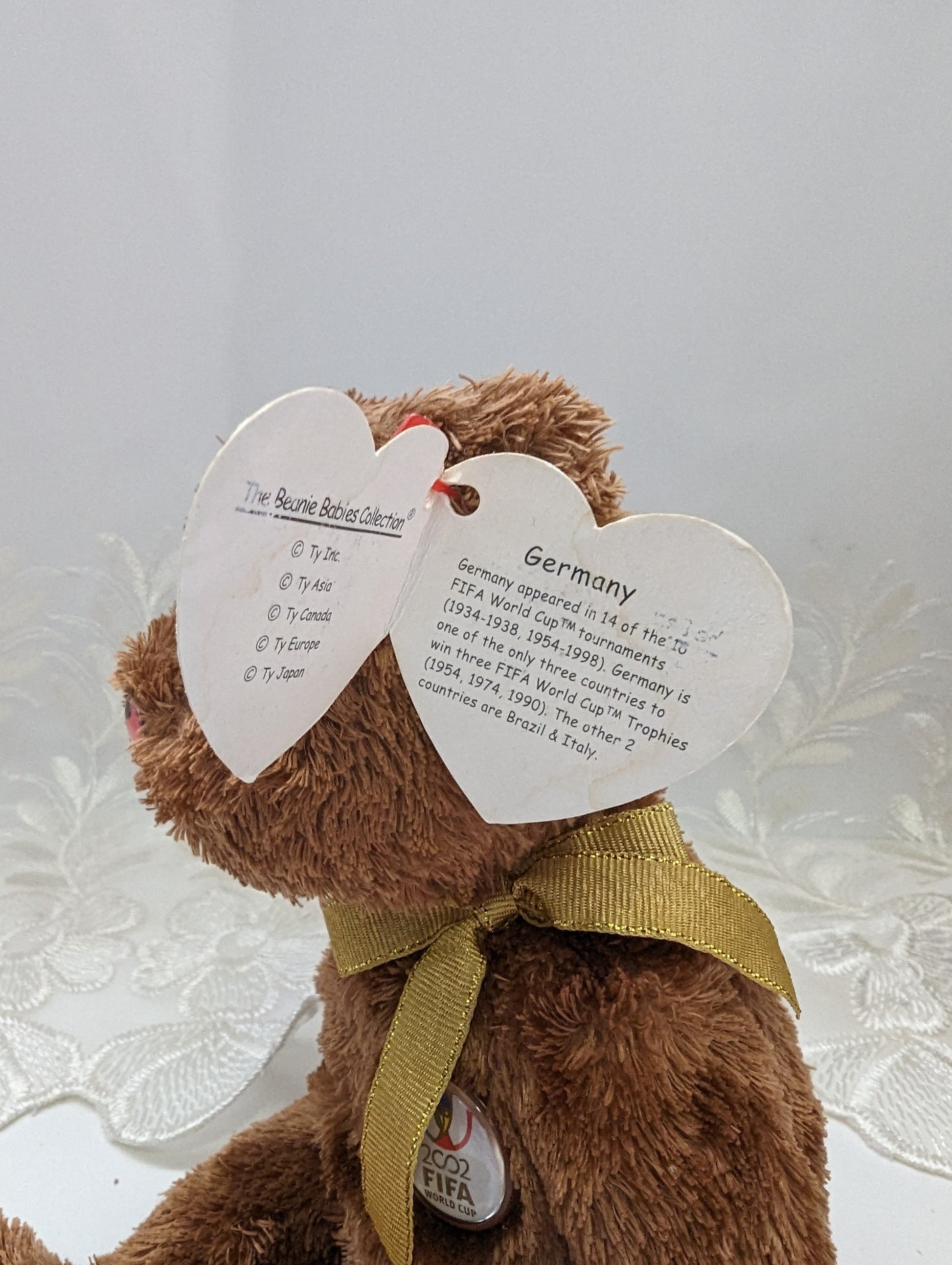 Ty Beanie Baby - Germany the Champion FIFA Bear (8.5in) Non-Mint Tag - Vintage Beanies Canada