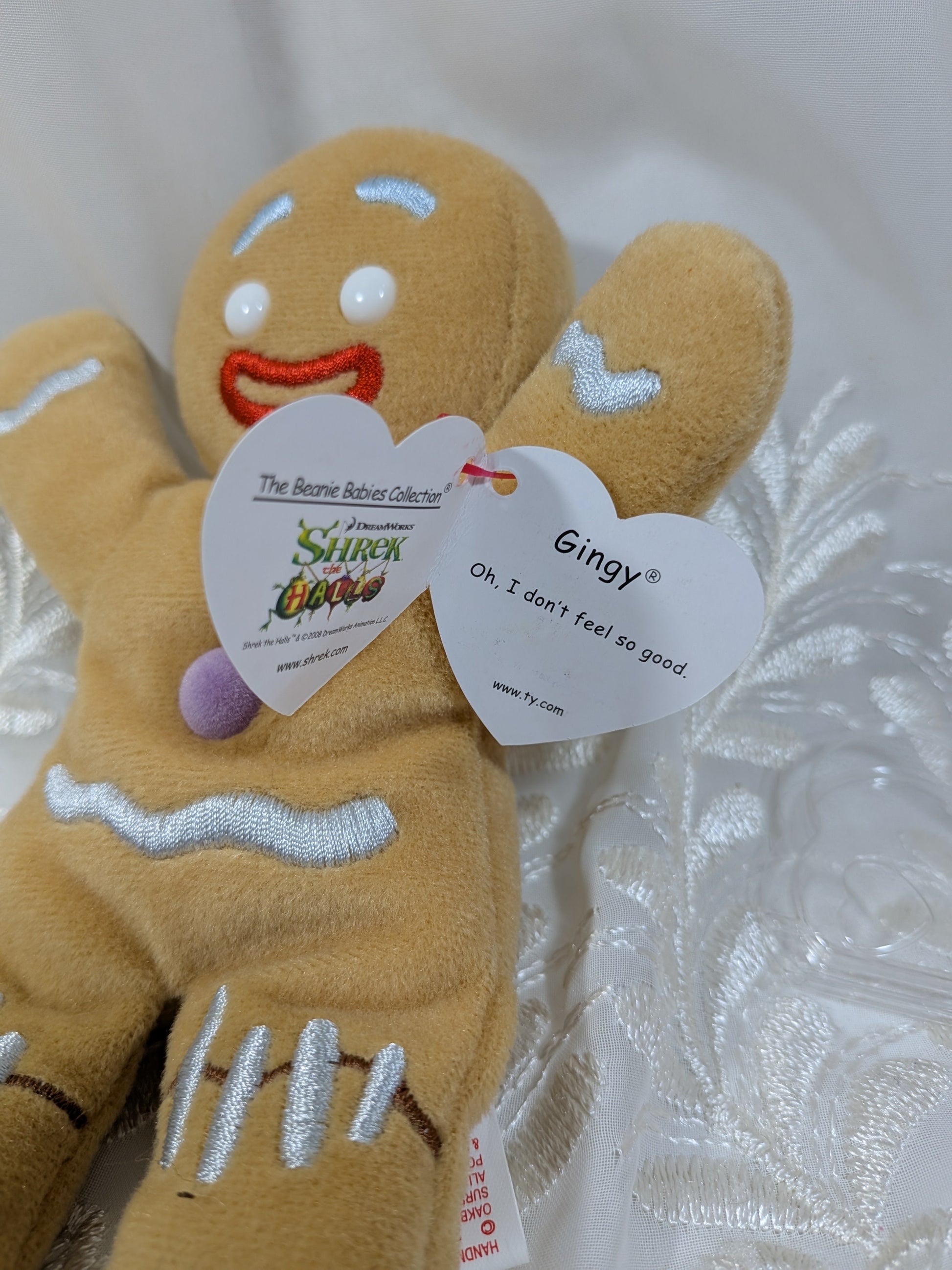 Ty Beanie Baby - Gingy The Gingerbread Man From The Movie Shrek (7in) - Vintage Beanies Canada