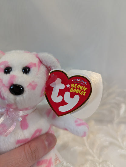 Ty Beanie Baby - Giving the Cancer Awareness Bear (4 in) Mental Keychain Clip - Vintage Beanies Canada