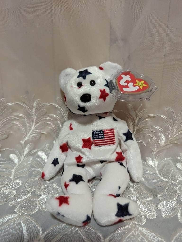 Ty Beanie Baby - Glory the American Bear (8.5in) - Vintage Beanies Canada