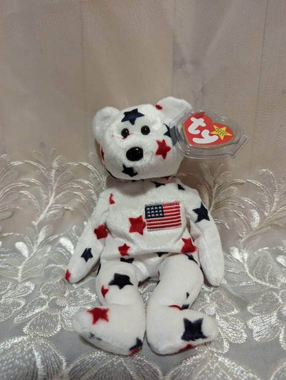 Ty Beanie Baby - Glory the American Bear (8.5in) - Vintage Beanies Canada