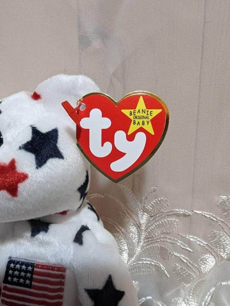 Ty Beanie Baby - Glory the American Bear (8.5in) - Vintage Beanies Canada