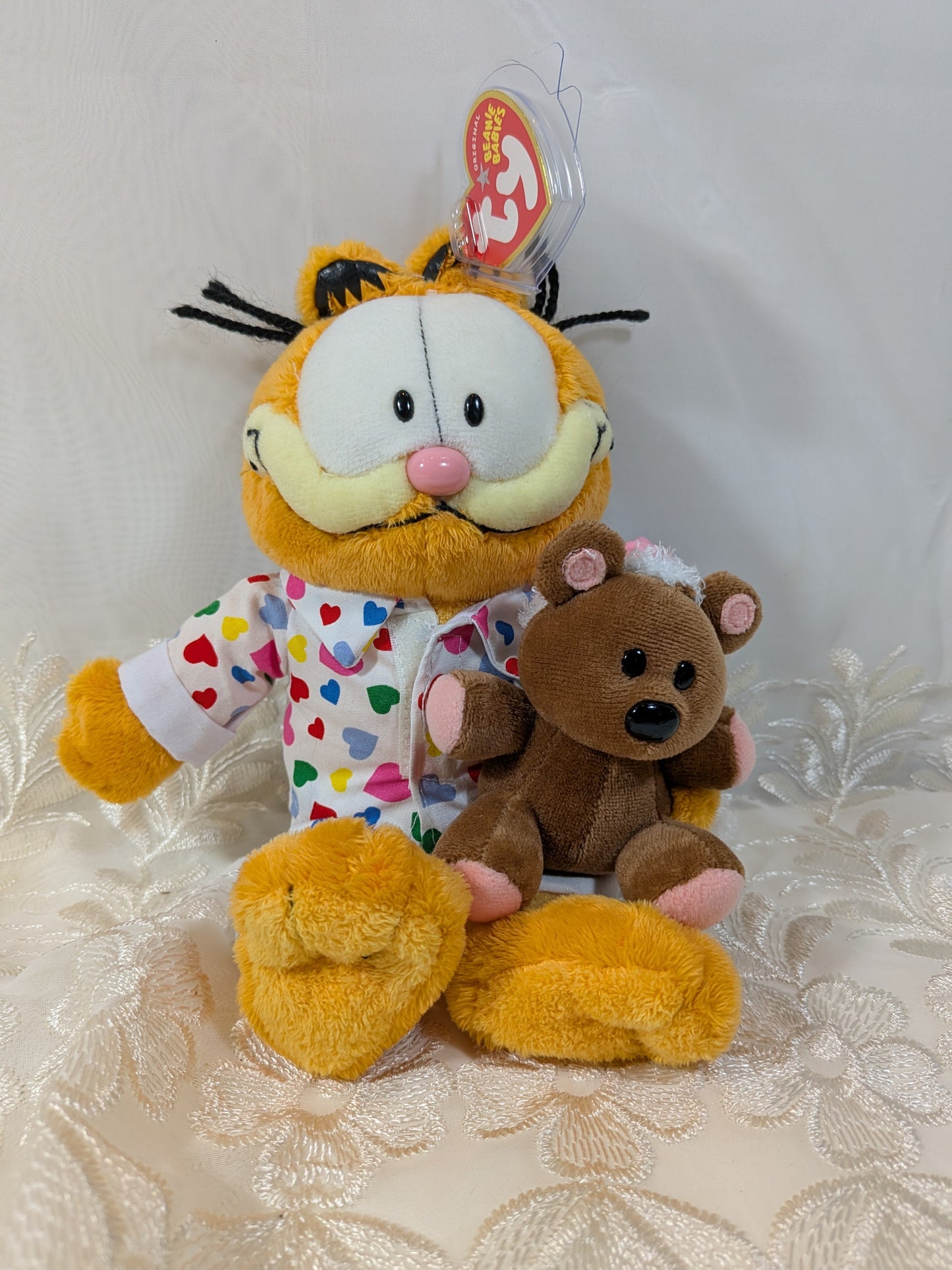 Ty Beanie Baby - Goodnight Garfield The Cat In Pajamas Holding Pooky The Bear (9in) - Vintage Beanies Canada