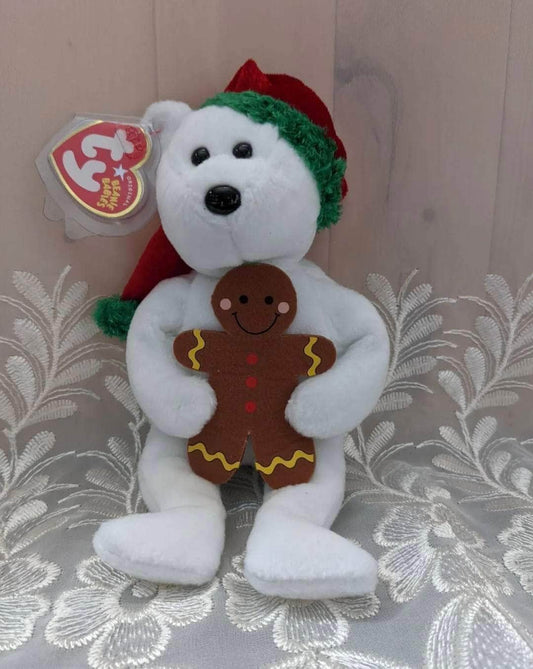 Ty Beanie Baby - Goody The Christmas Bear With Gingerbread Man (9in) - Vintage Beanies Canada