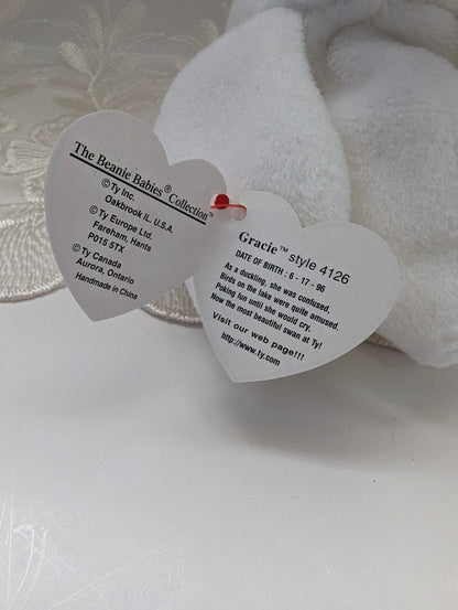 Ty Beanie Baby - Gracie The Swan (6in) - Vintage Beanies Canada