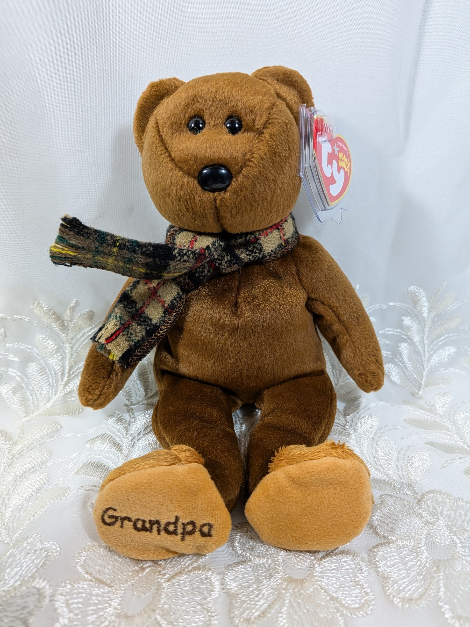 Ty Beanie Baby - Gramps the brown Grandpa Teddy Bear (8.5 in) - Vintage Beanies Canada
