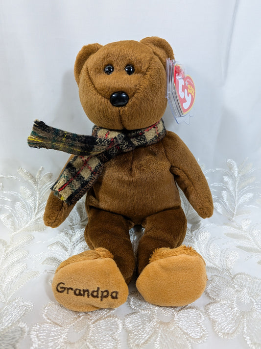 Ty Beanie Baby - Gramps the brown Grandpa Teddy Bear (8.5 in) - Vintage Beanies Canada