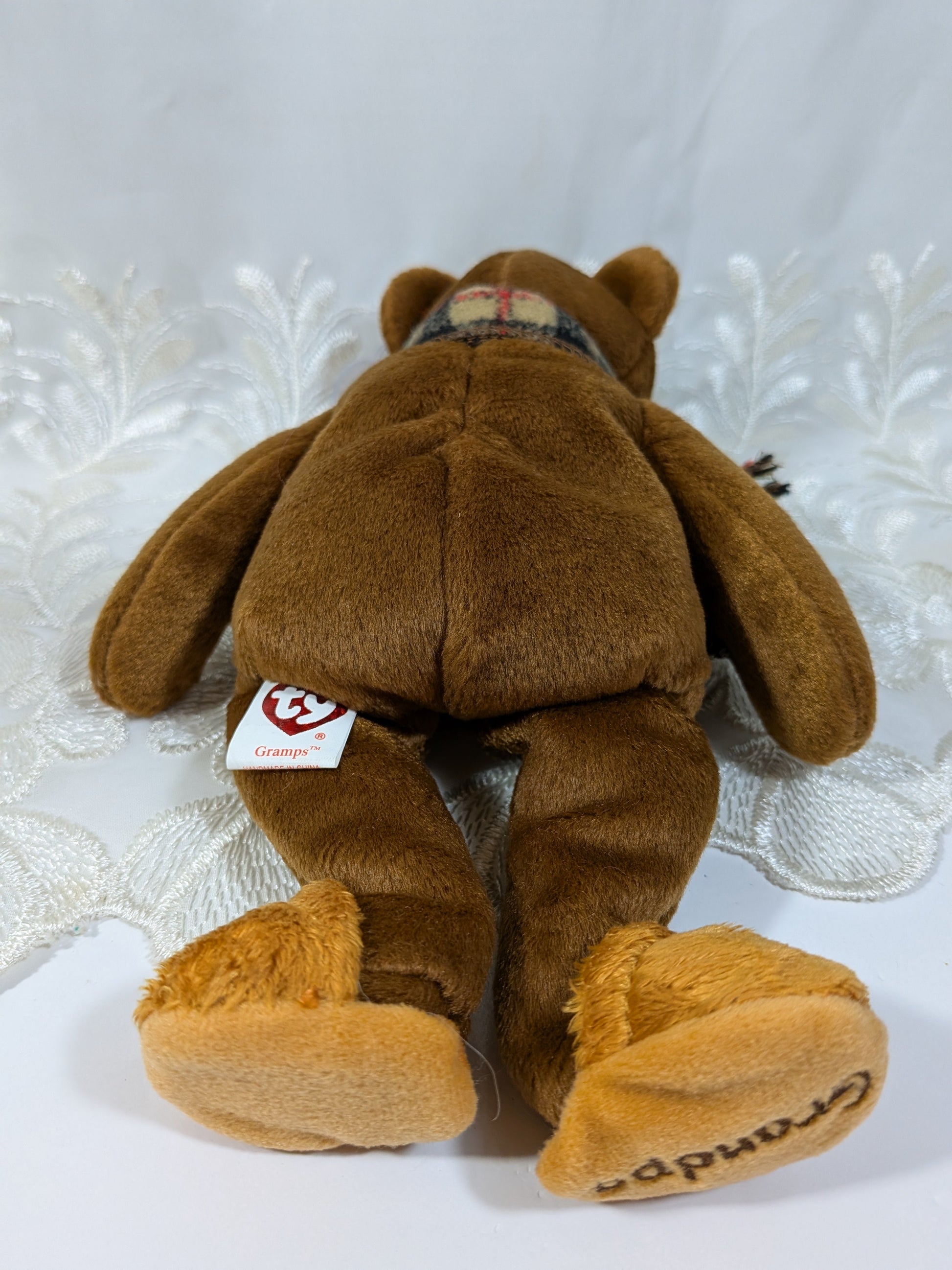 Ty Beanie Baby - Gramps the brown Grandpa Teddy Bear (8.5 in) - Vintage Beanies Canada