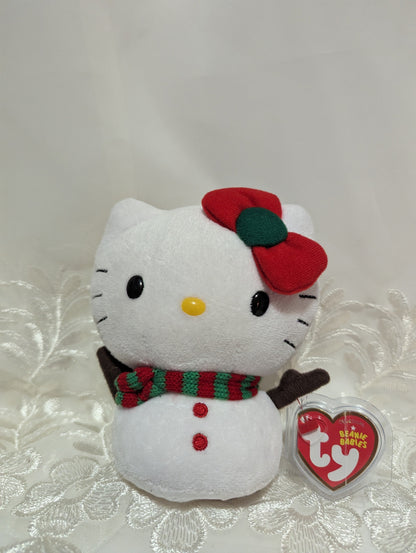 Ty Beanie Baby - Hello Kitty The Snowman (5.5 in) Creased Tag - Vintage Beanies Canada