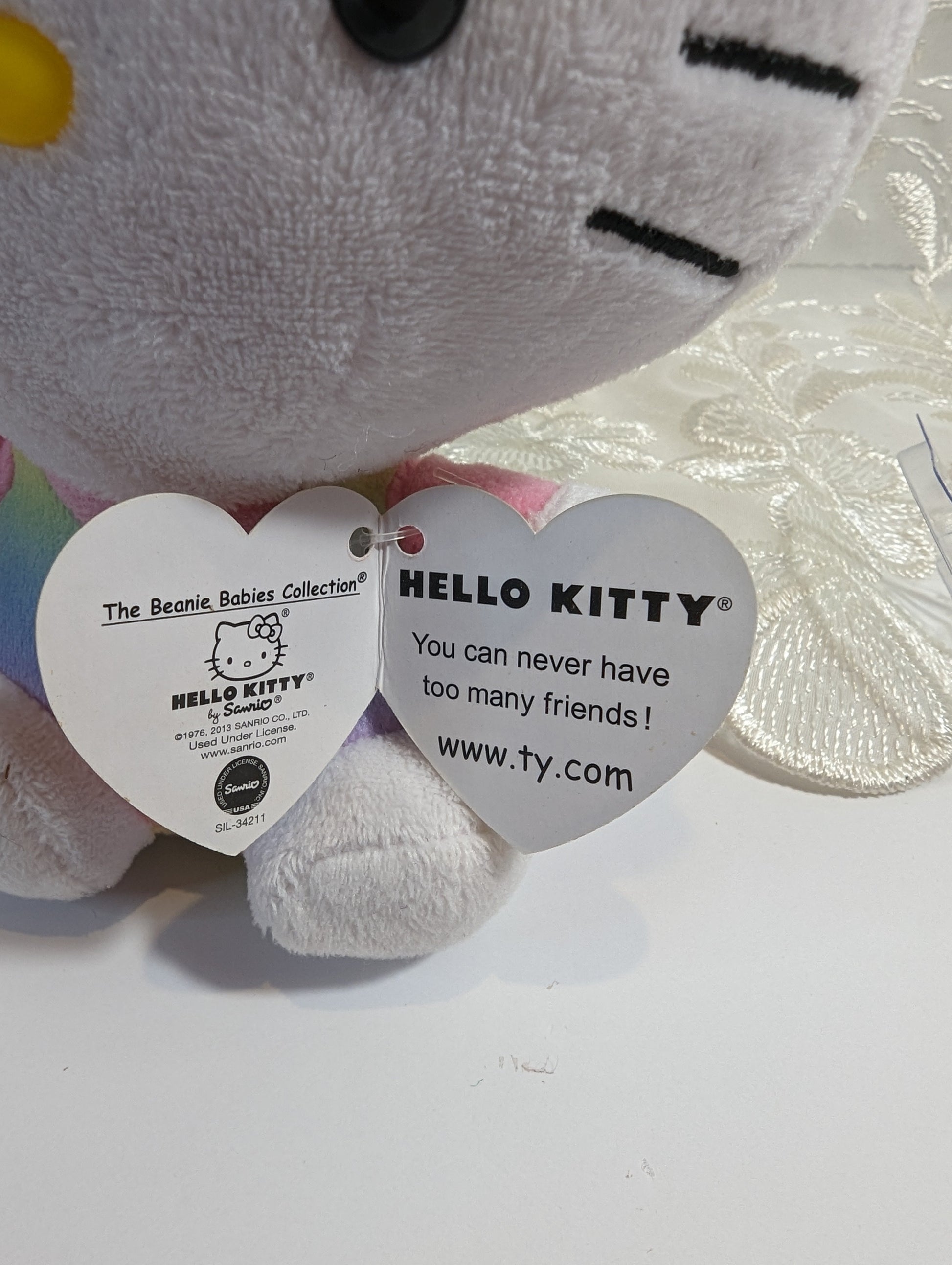 Ty Beanie Baby - Hello Kitty With Easter Bunny Ears And Rainbow Outfit (6in) - Vintage Beanies Canada