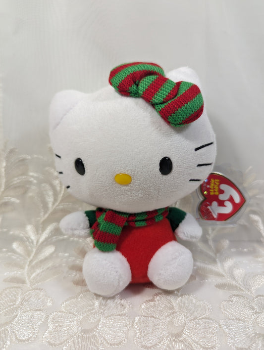 Ty Beanie Baby - Hello Kitty with Green and Red Scarf (6in) Near Mint Tag - Vintage Beanies Canada