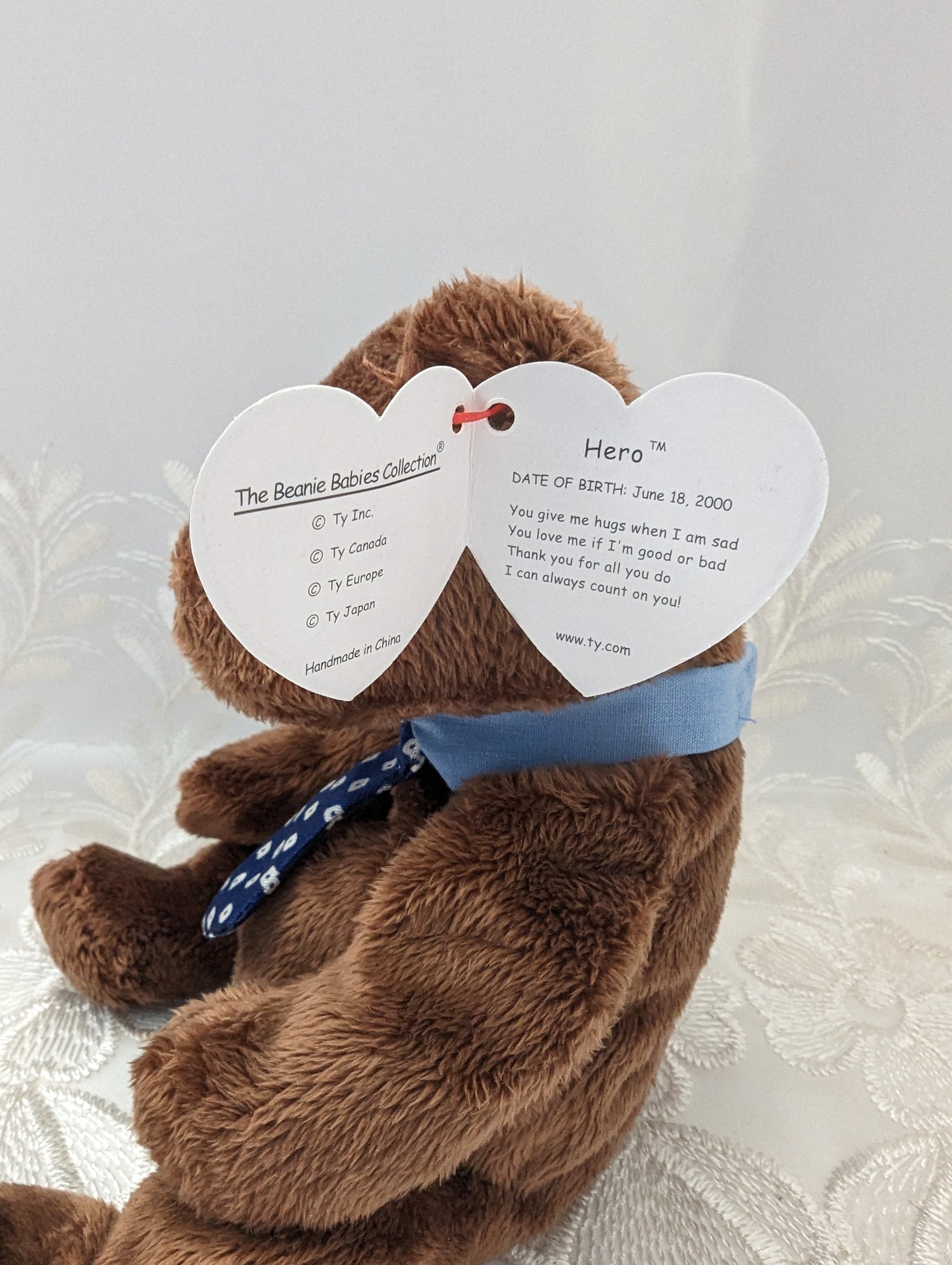 Ty Beanie Baby - Hero The Bear (7in) - Vintage Beanies Canada