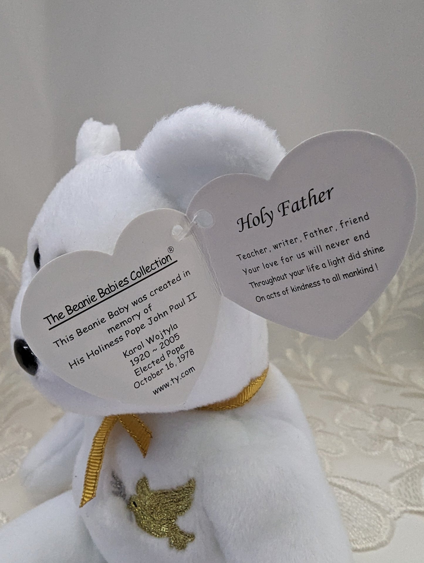 Ty Beanie Baby - Holy Father The Bear (8.5 in) - Vintage Beanies Canada