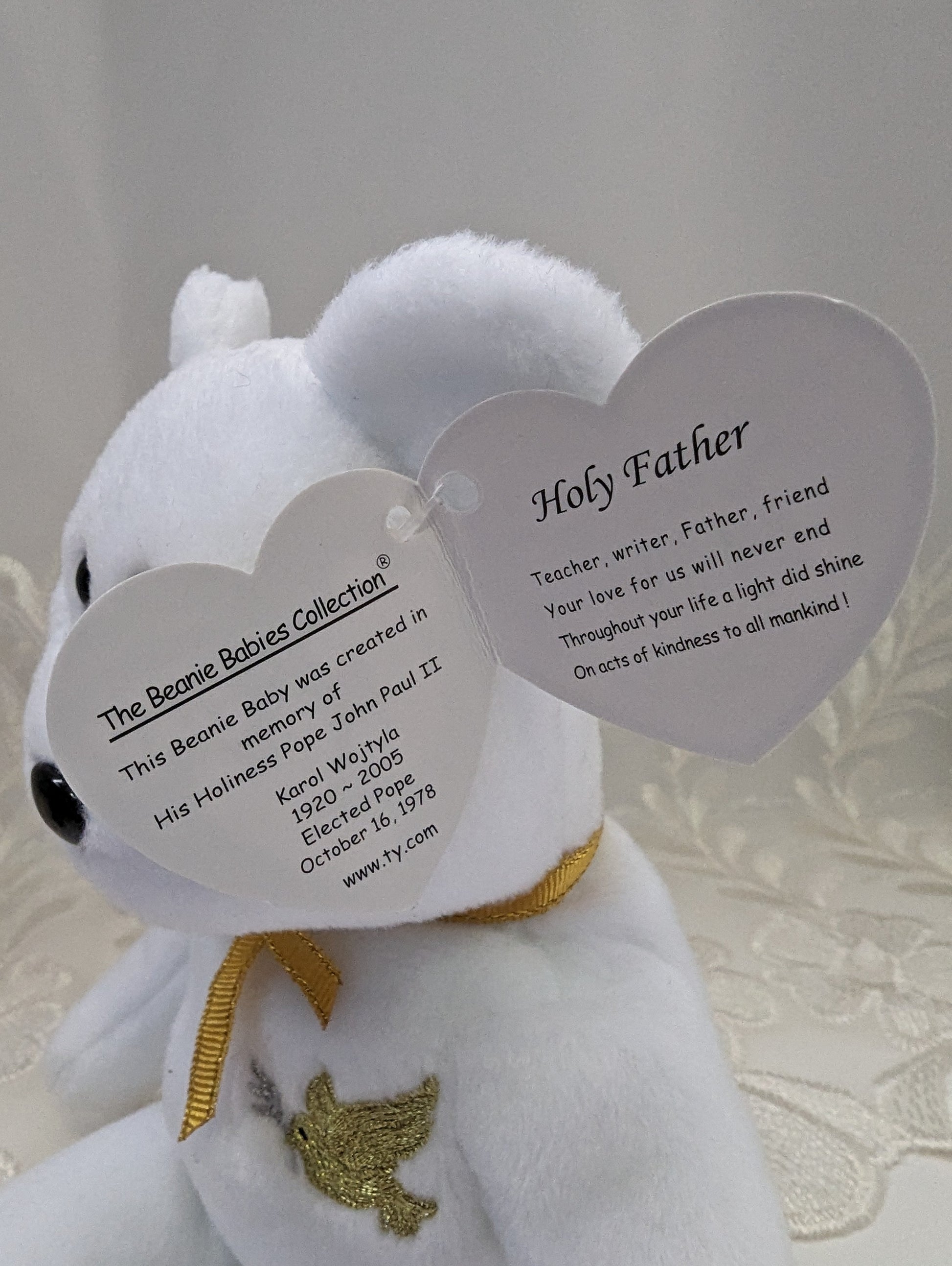 Ty Beanie Baby - Holy Father The Bear (8.5 in) - Vintage Beanies Canada