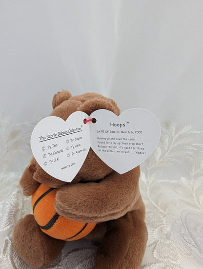 Ty Beanie Baby - Hoops The Basketball Bear (6in) - Vintage Beanies Canada