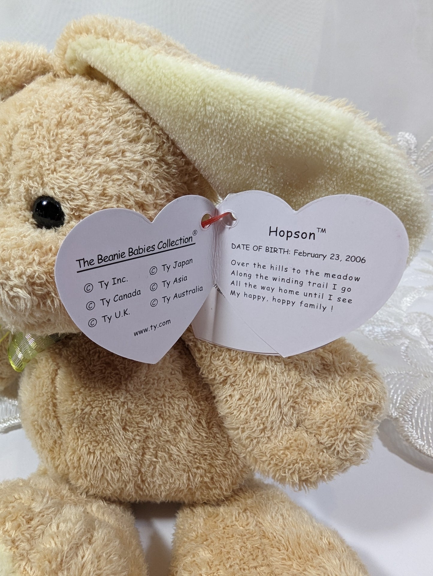 Ty Beanie Baby - Hopson the Bunny Rabbit (7in) - Vintage Beanies Canada