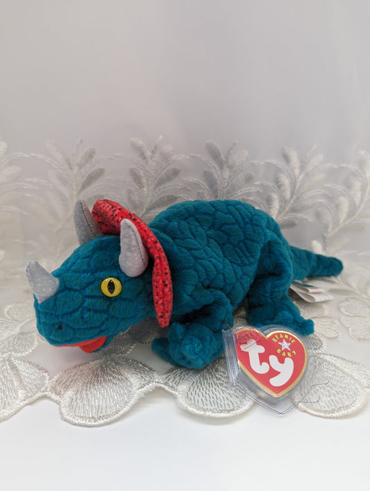 Ty Beanie Baby - Hornsley The Triceratops Dinosaur (8.5in) - Vintage Beanies Canada