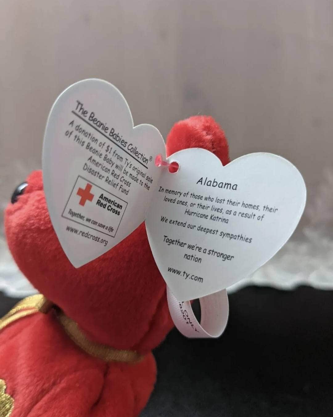 Ty Beanie Baby - I Love Alabama The Red Bear (8.5in) - Vintage Beanies Canada