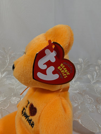 Ty Beanie Baby - I Love Florida The Orange Bear (8.5in) - Vintage Beanies Canada