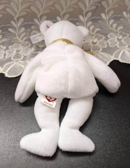 Ty Beanie Baby - I Love Mississippi The White Bear (8.5in) - Vintage Beanies Canada