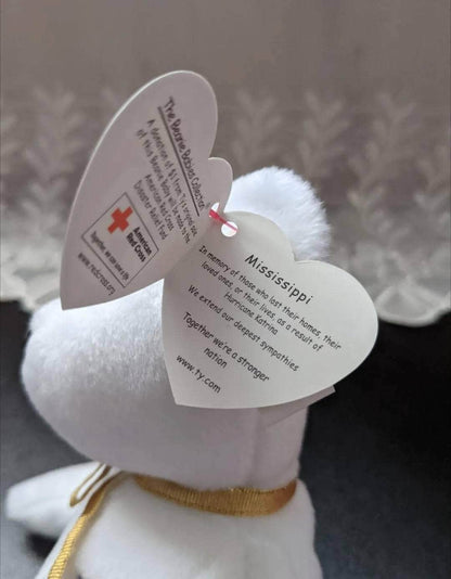 Ty Beanie Baby - I Love Mississippi The White Bear (8.5in) - Vintage Beanies Canada