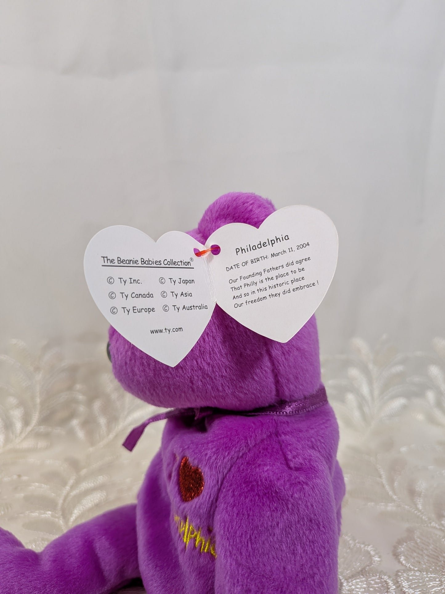 Ty Beanie Baby - I love Philadelphia the bear (8.5in) - Vintage Beanies Canada