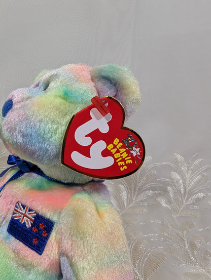 Ty Beanie Baby - Kiwiana The Multi - colored Bear - New Zealand Exclusive Asia - Pacific Collection (8.5in) - Vintage Beanies Canada