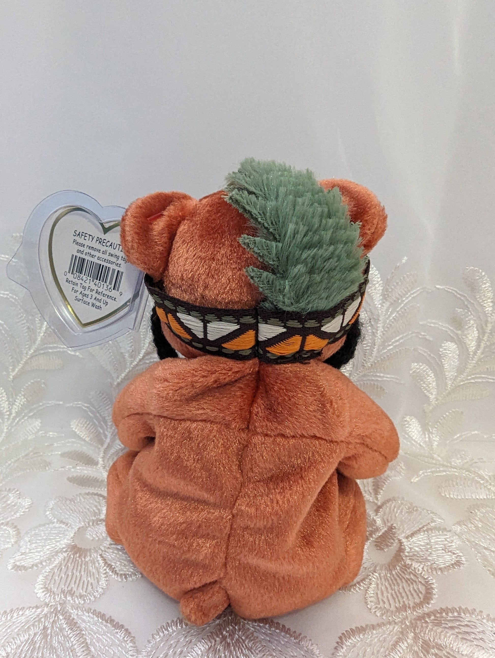 Ty Beanie Baby - Little Feather The Bear With Headdress (6in) - Vintage Beanies Canada