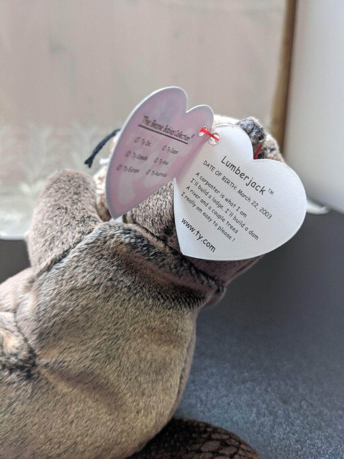 Ty Beanie Baby - Lumberjack The Beaver (6in) - Vintage Beanies Canada