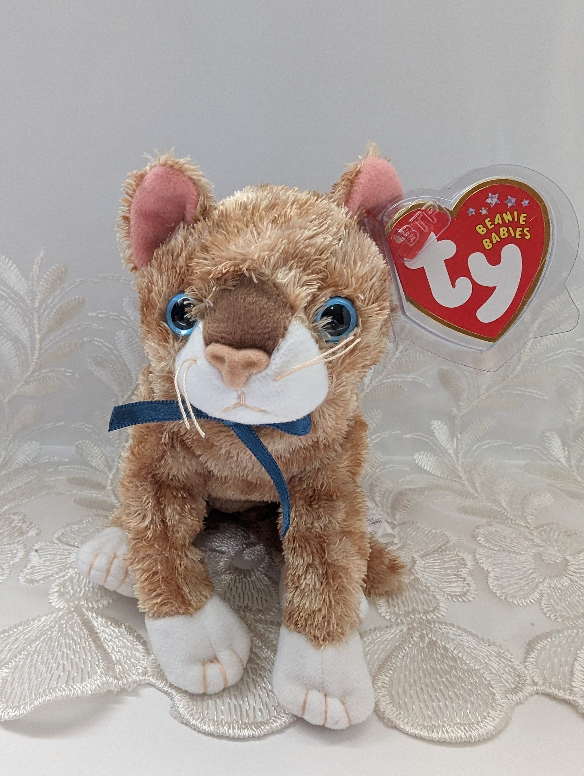 Ty Beanie Baby Mattie The Orange Tabby Cat (7in) Vintage