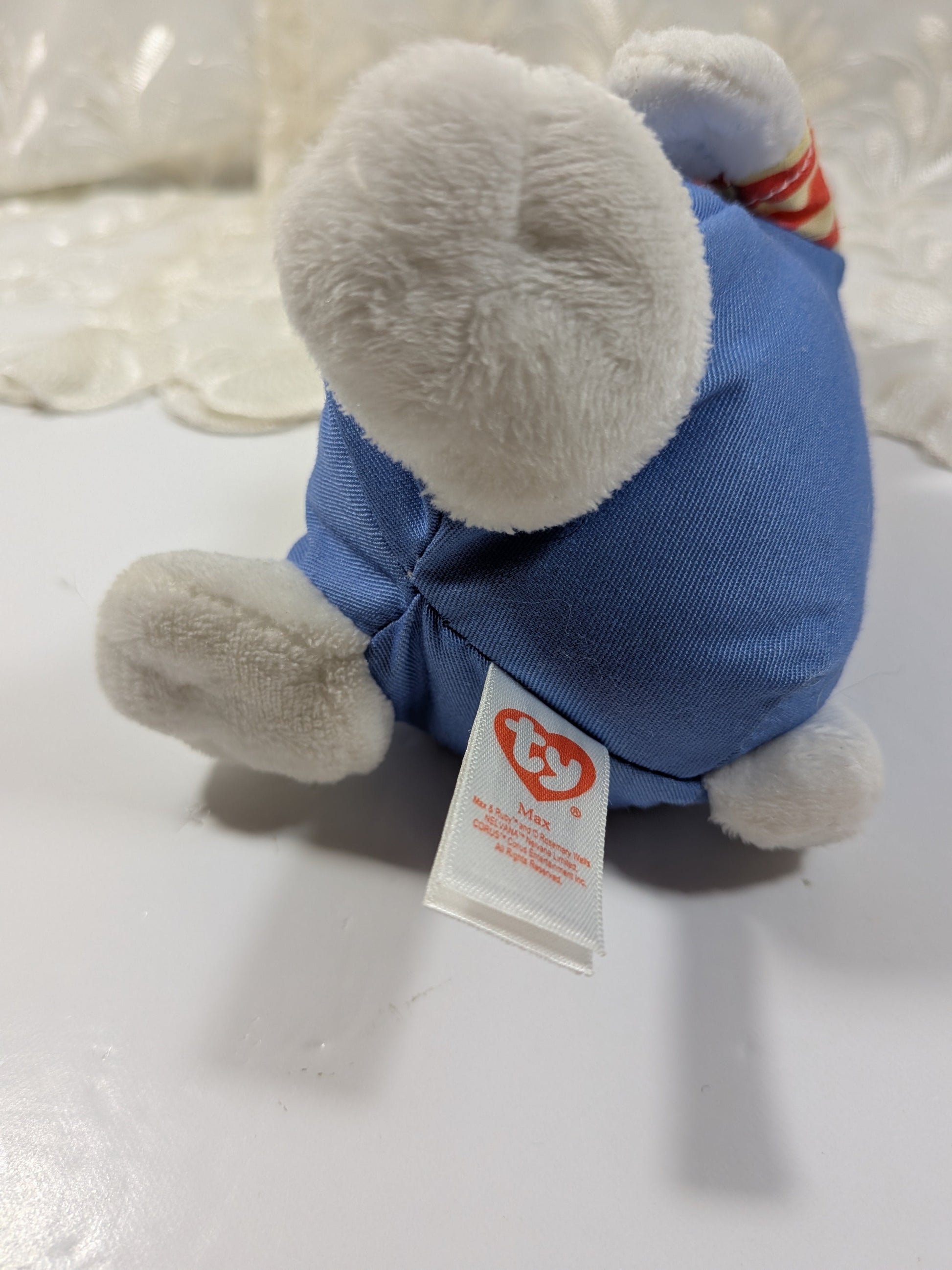 Ty Beanie Baby - Max The Bunny From Max And Ruby The Children's TV Show (7in) No Tag - Vintage Beanies Canada