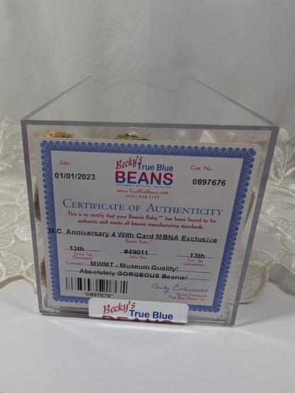 Ty Beanie Baby - MC Mastercard Bear with card, Anniversary Edition #4 (Credit Card Exclusive) (8.5 in) - Vintage Beanies Canada
