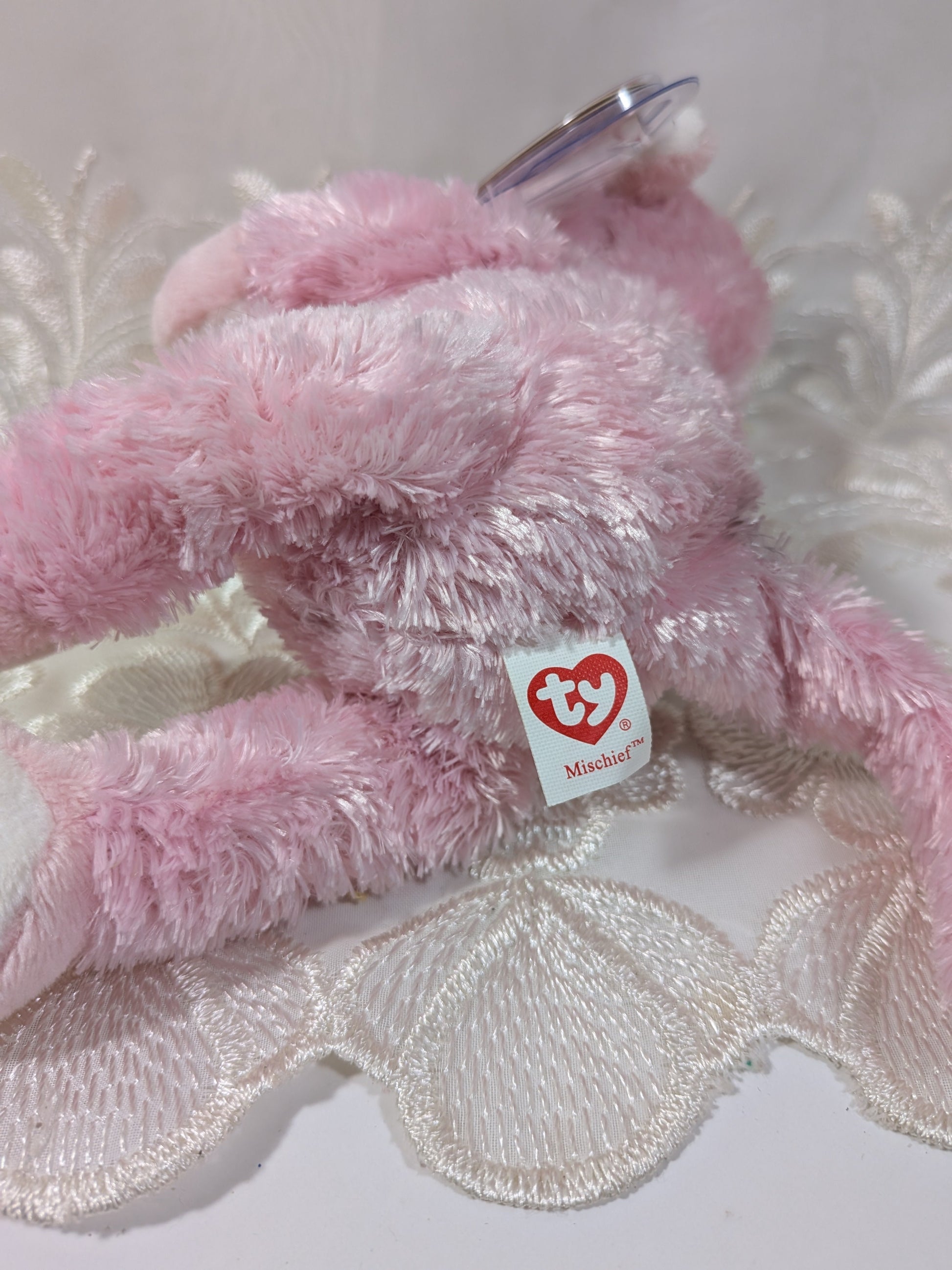 Ty Beanie Baby - Mischief The Pink Monkey (6in) - Vintage Beanies Canada