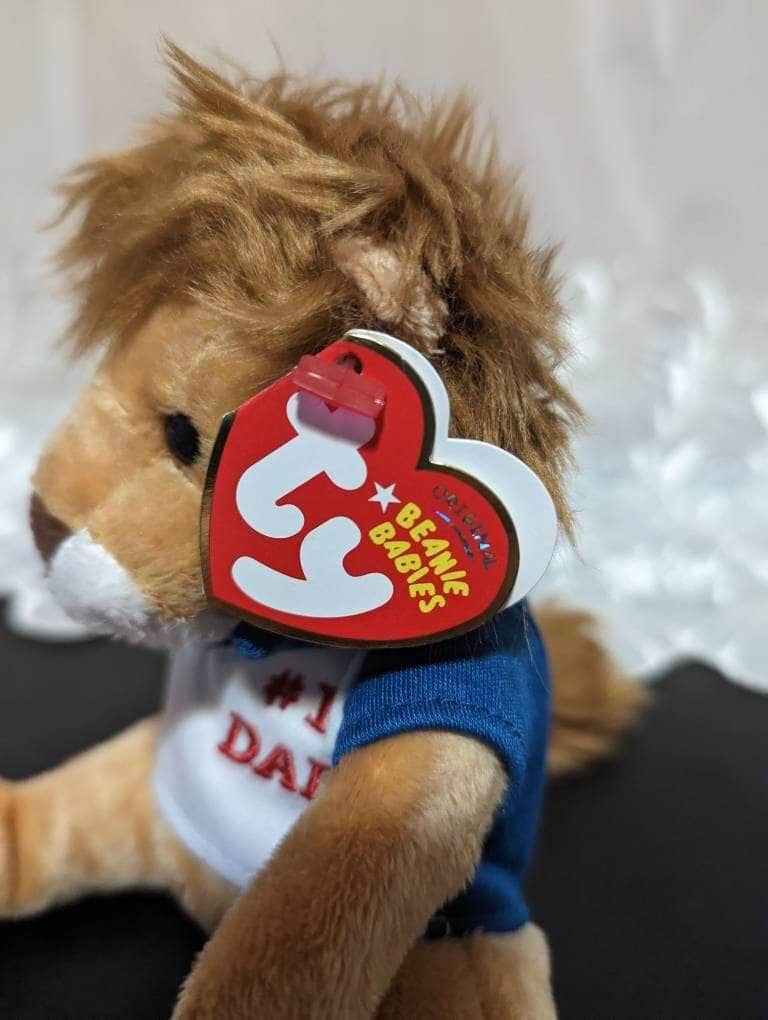 Ty Beanie baby- My Dad The Father's Day Lion (6in) - Vintage Beanies Canada
