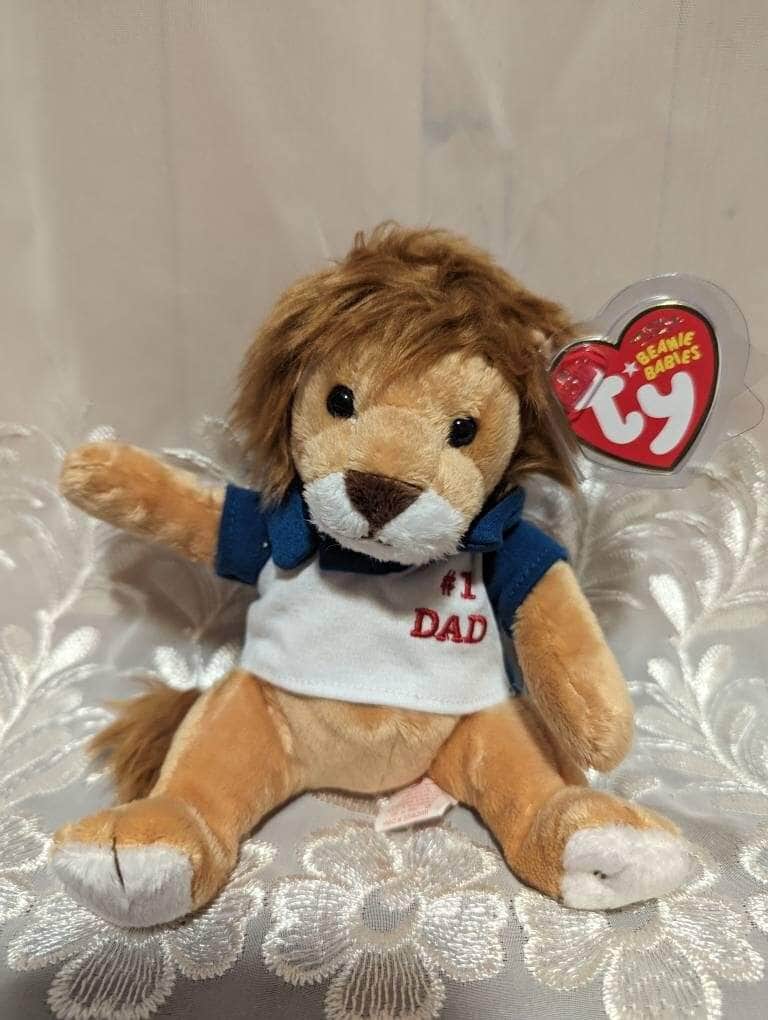 Ty Beanie baby- My Dad The Father's Day Lion (6in) - Vintage Beanies Canada