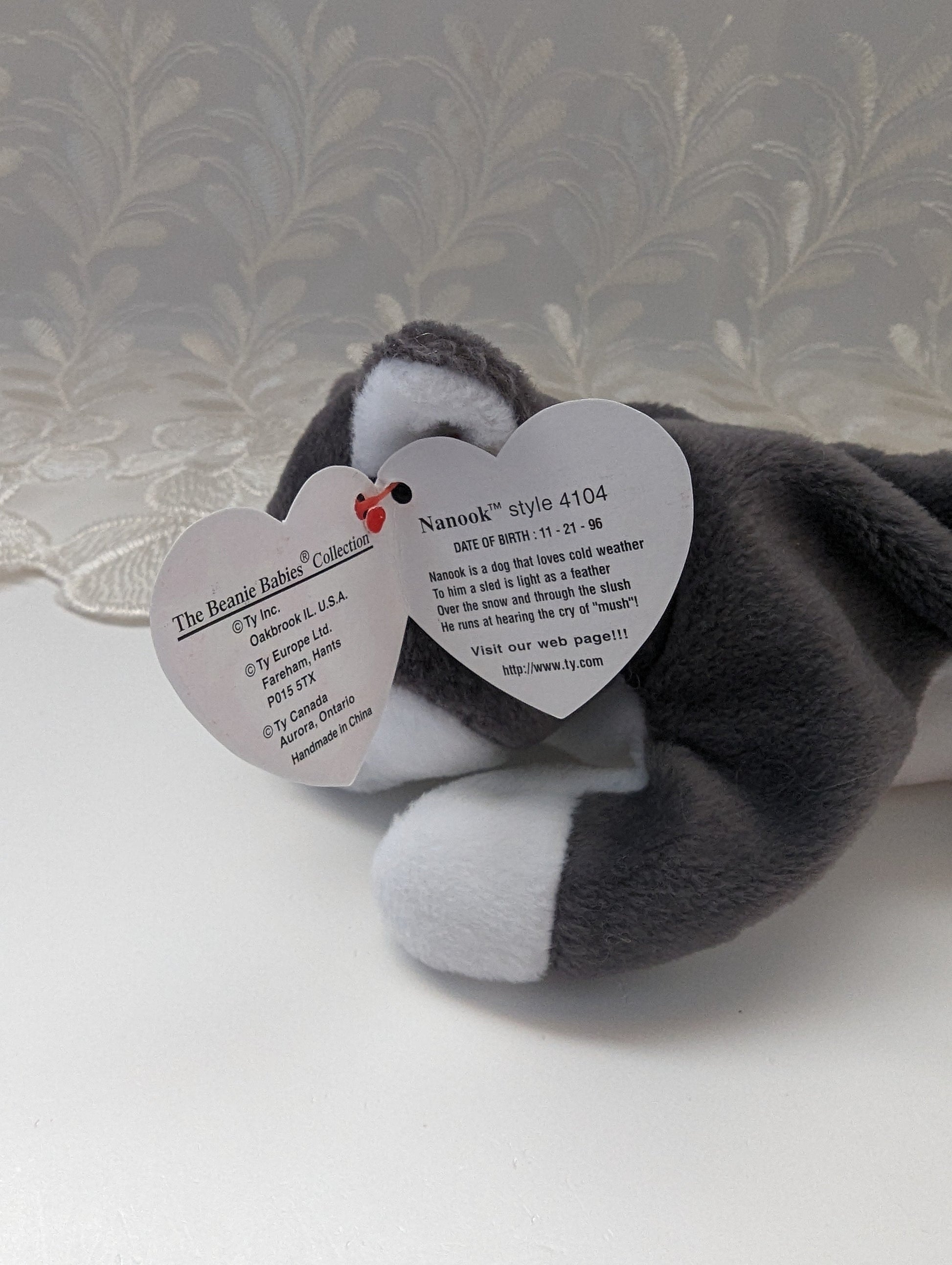 Ty Beanie Baby - Nanook The Husky Dog (8in) - Vintage Beanies Canada