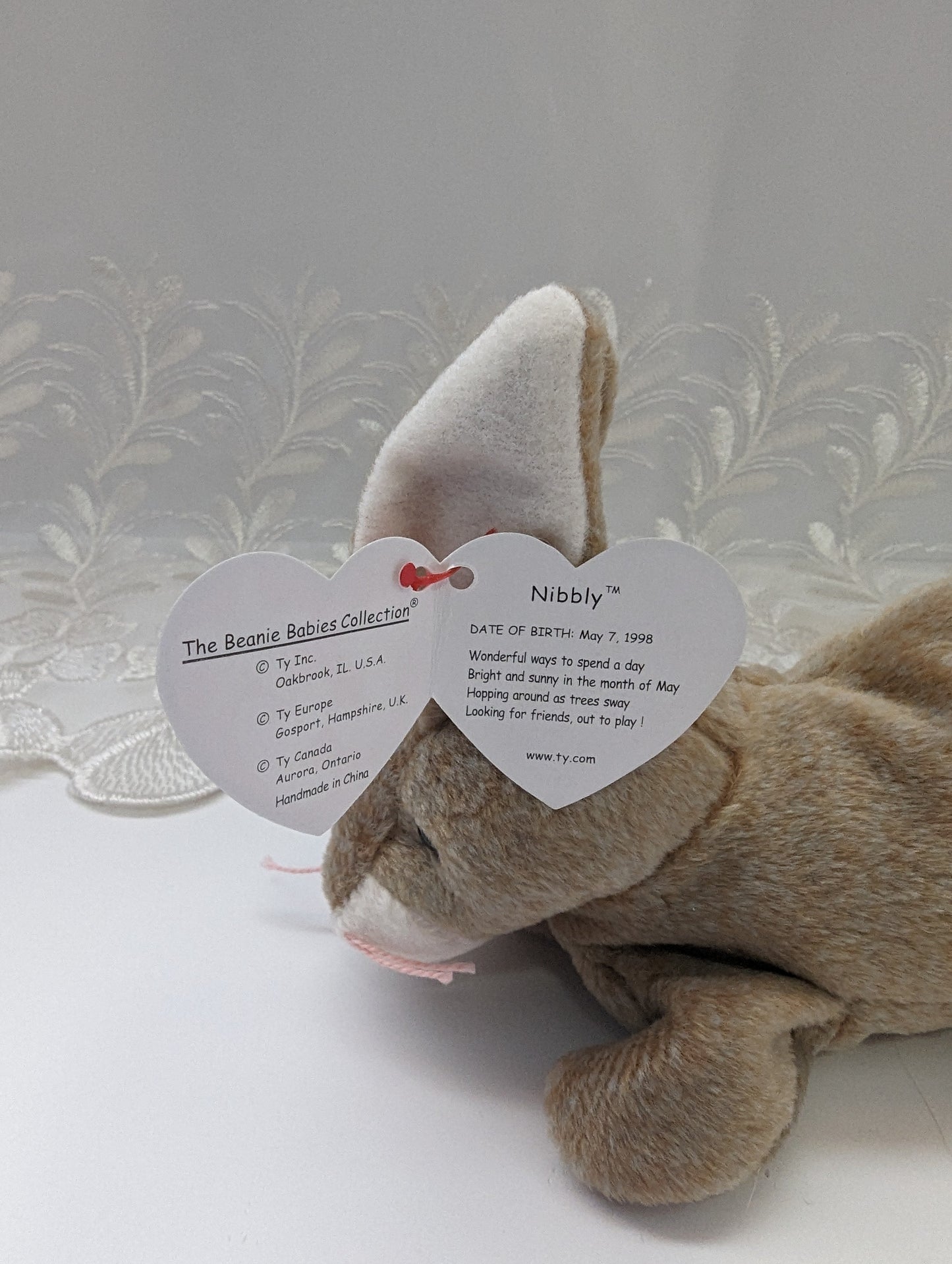 Ty Beanie Baby - Nibbly The Bunny Rabbit (6in) - Vintage Beanies Canada