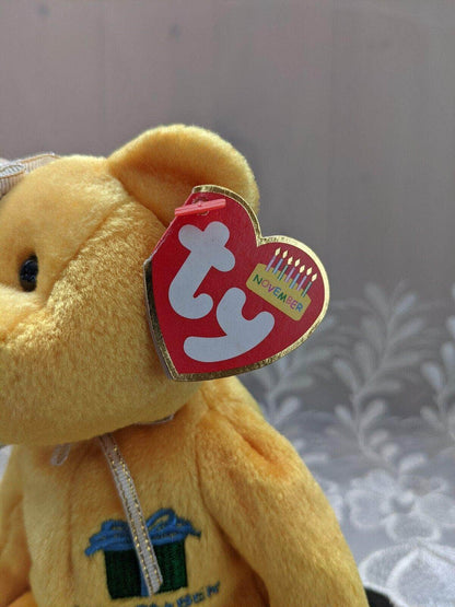 Ty Beanie Baby - November Birthday Bear With Hat (9in) - Vintage Beanies Canada