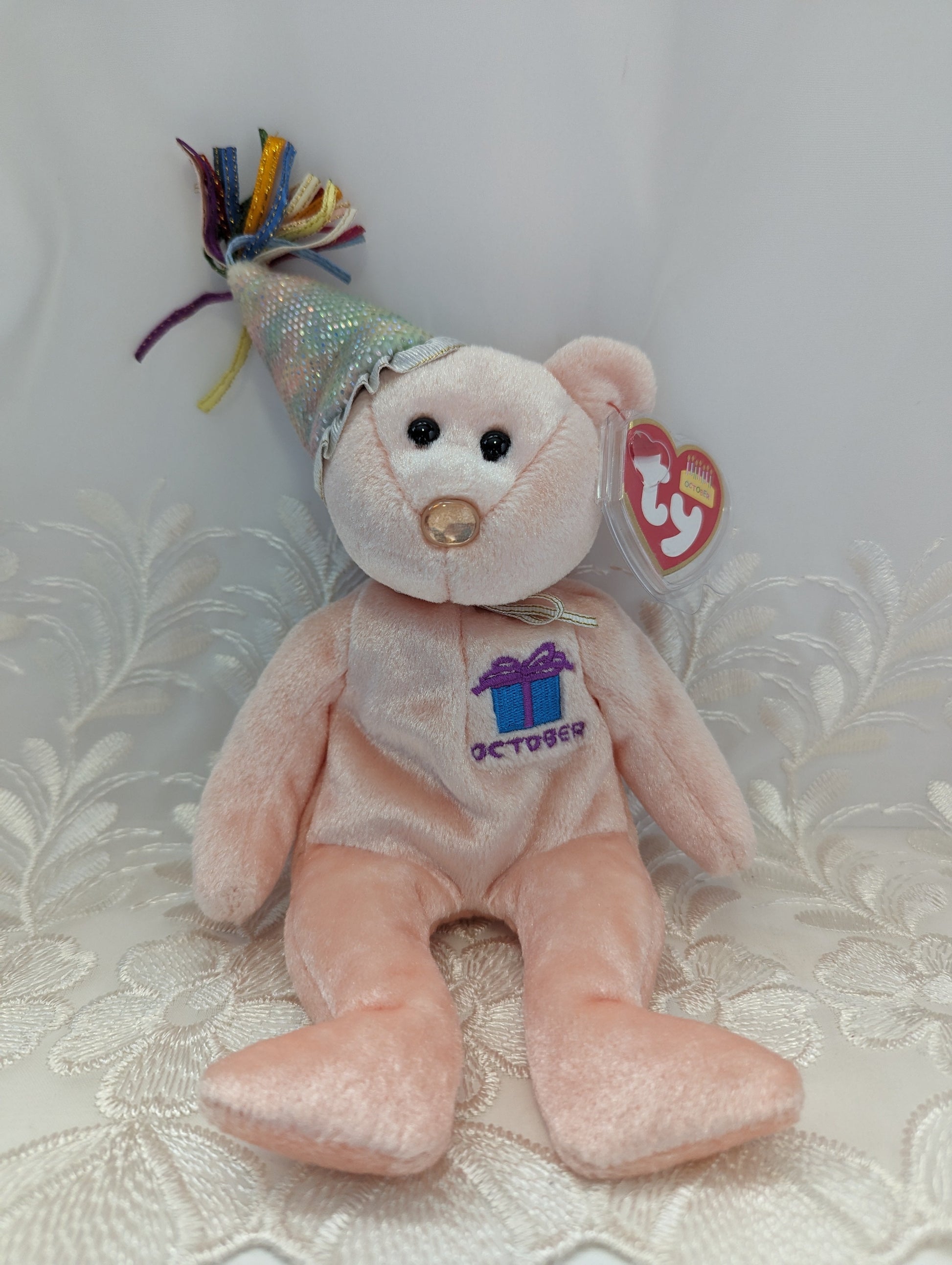 Ty Beanie Baby - October The Birthday Bear With Hat (8.5in) - Vintage Beanies Canada