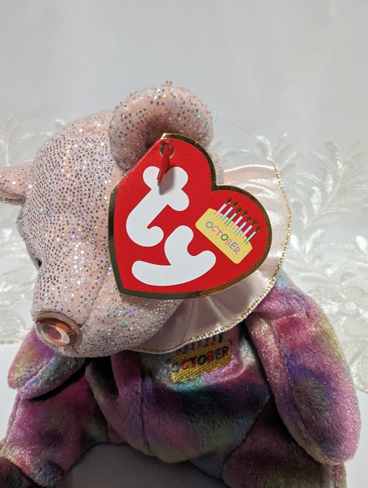 Ty Beanie Baby - October The Birthday Clown Bear (6in) - Vintage Beanies Canada