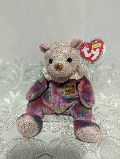 Ty Beanie Baby - October The Birthday Clown Bear (6in) - Vintage Beanies Canada