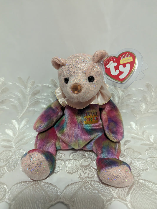 Ty Beanie Baby - October The Birthday Clown Bear (6in) - Vintage Beanies Canada