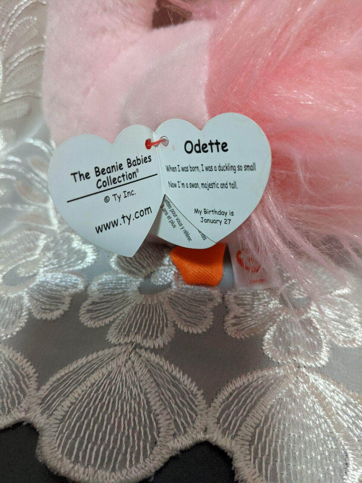 Ty Beanie Baby - Odette The Pink Swan (6in) Near Mint - Vintage Beanies Canada