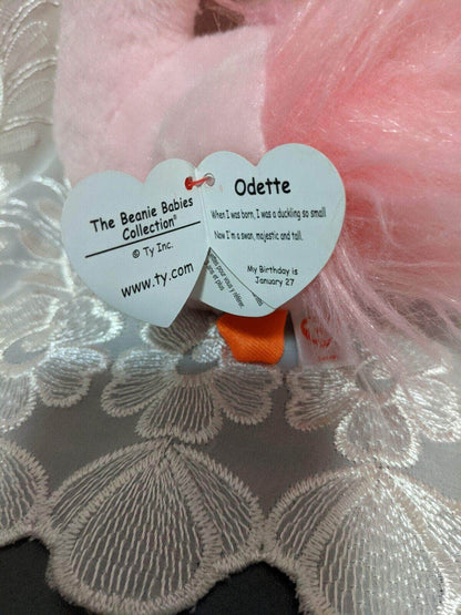 Ty Beanie Baby - Odette The Pink Swan (6in) Near Mint - Vintage Beanies Canada