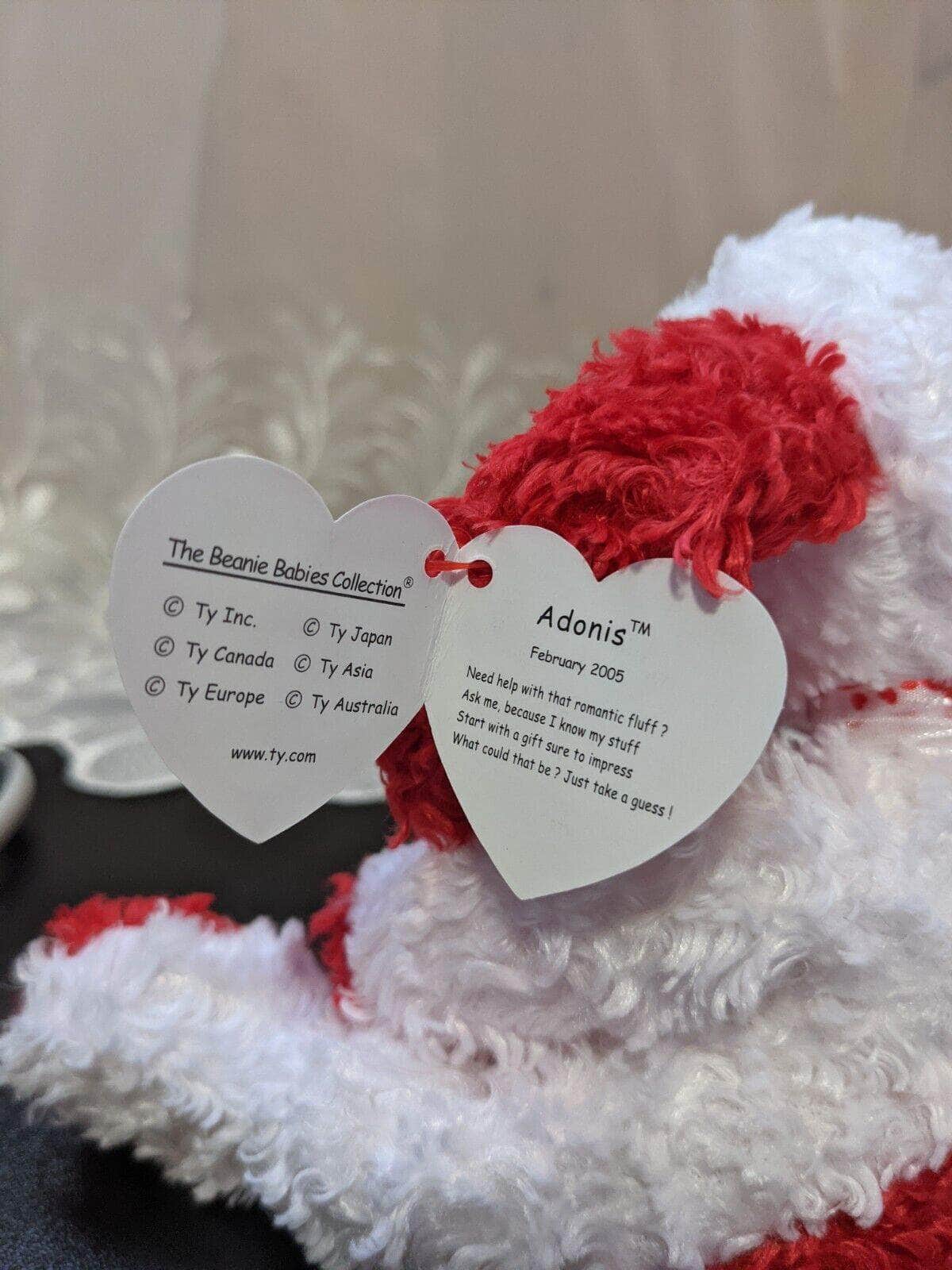 Ty Beanie Baby Of The Month - Adonis The Valentine's Day Dog - February 2005 - Vintage Beanies Canada